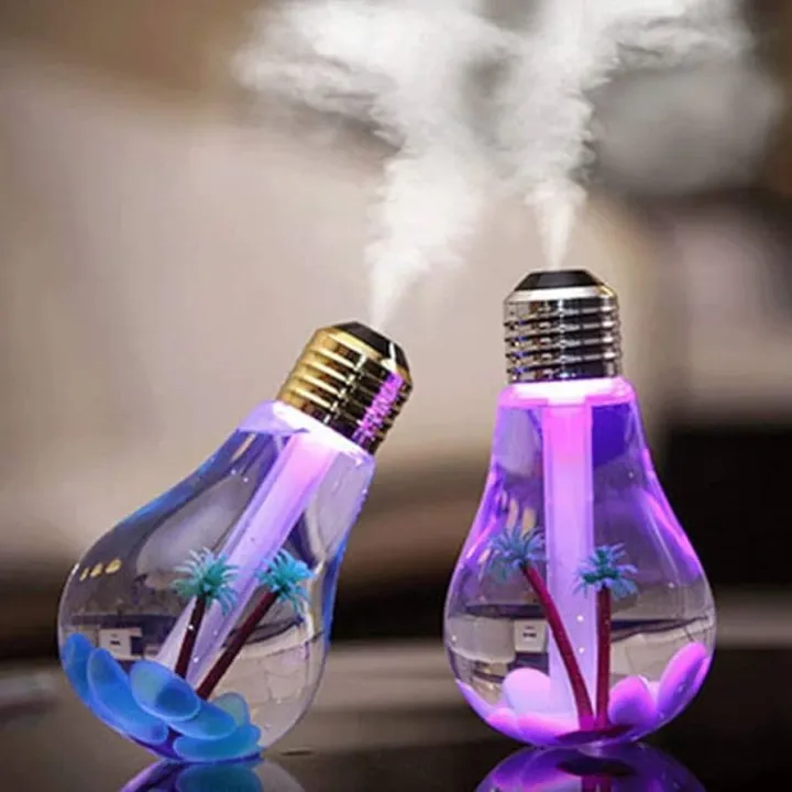 Air humidifier light bulb humidifier portable desktop LED 7 color night light humidifier (Multi Color)